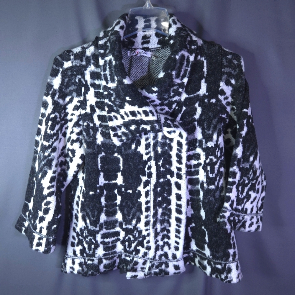 Avette 3/4 Sleeve Mohair Cardigan‎ Jacket Size Large Artsy Business Casual